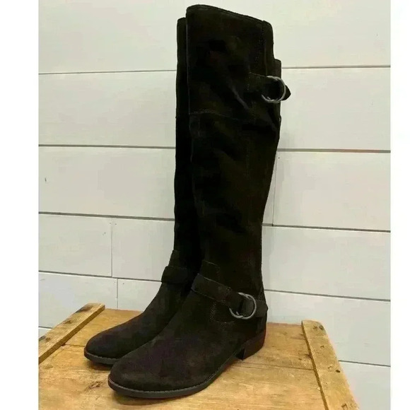 CROWN VINTAGE BLAZE BRIWN SUEDE KNEE HIGH RIDING BOOTS SIZE 6 - Picture 1 of 14
